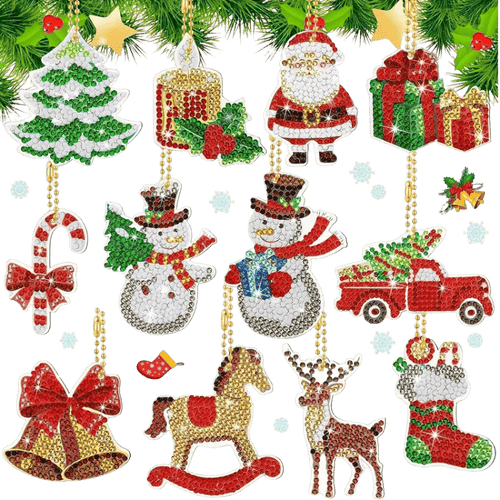 Kerst sleutelhangers - 12 Stuks