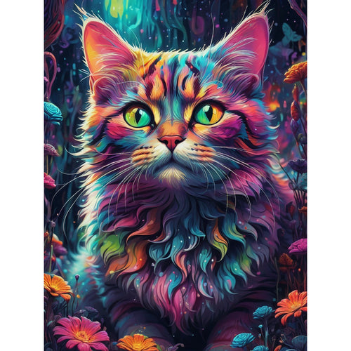 Magische kleurrijke kat