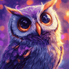 Paarse Uil-Diamond Painting