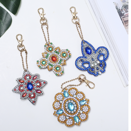 Mandala Sleutelhangers | 4 Stuks