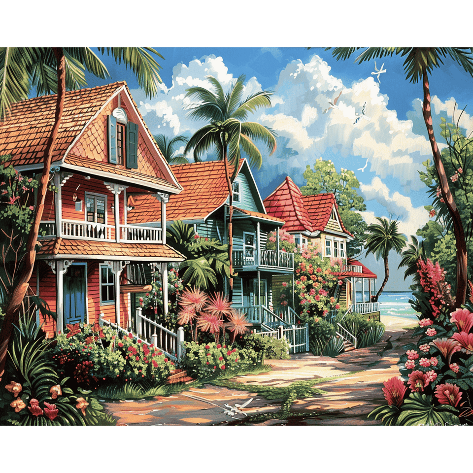 Diamond painting - Vakantie Huisjes
