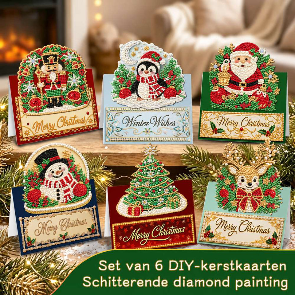Parel Diamond Painting Kerstkaarten - Kerst Set