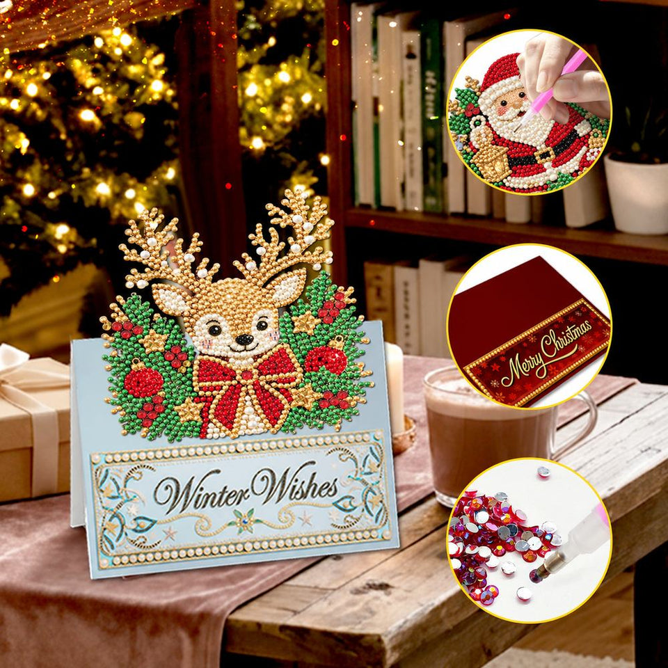 Parel Diamond Painting Kerstkaarten - Kerst Set