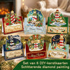 Parel Diamond Painting Kerstkaarten - Winter Vuurtoren Set