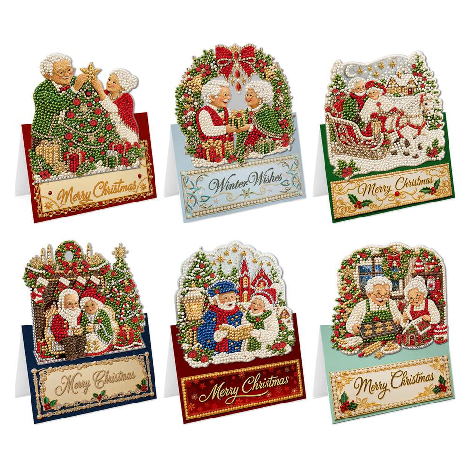 Parel Diamond Painting Kerstkaarten - Kerst Geliefden Set