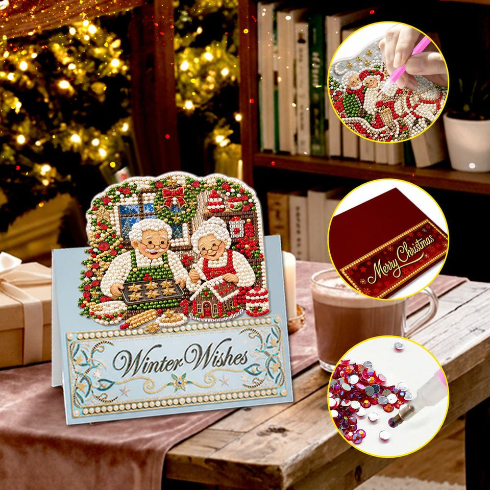 Parel Diamond Painting Kerstkaarten - Kerst Geliefden Set