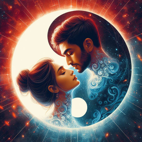 Diamond painting - Yin en Yang Man en Vrouw