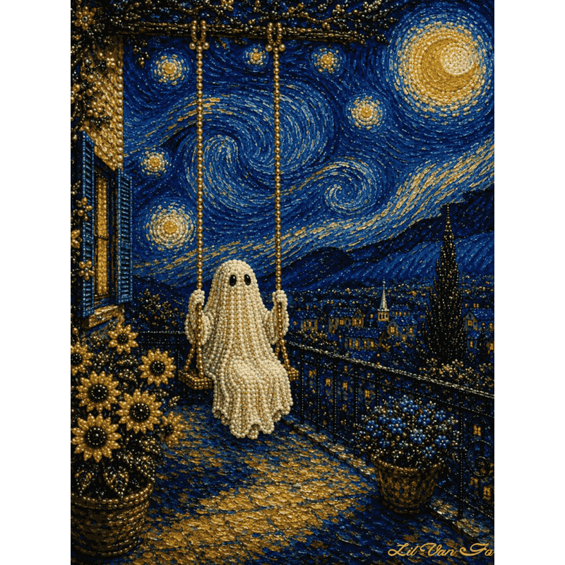 Schommel in het maanlicht - Premium Parel Diamond Painting - Diamond Painting