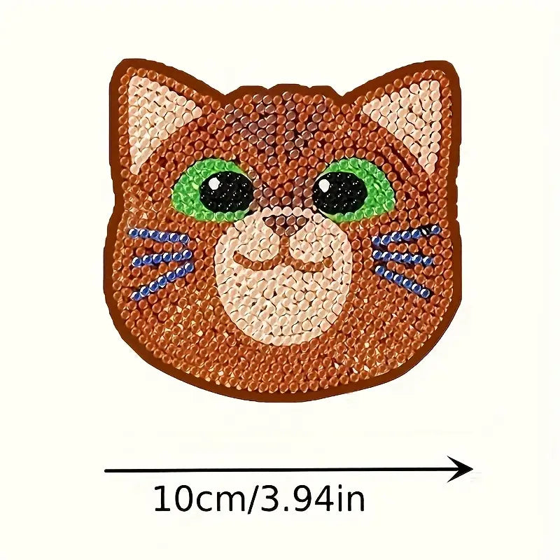 Diamond Painting Kat Onderzetters | 8 Stuks
