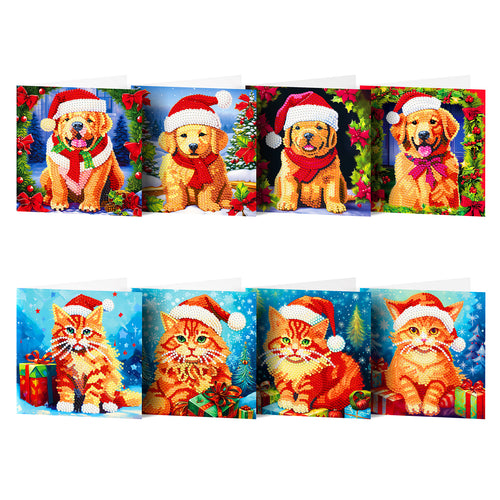 Kerstkaarten Dieren | 8 stuks