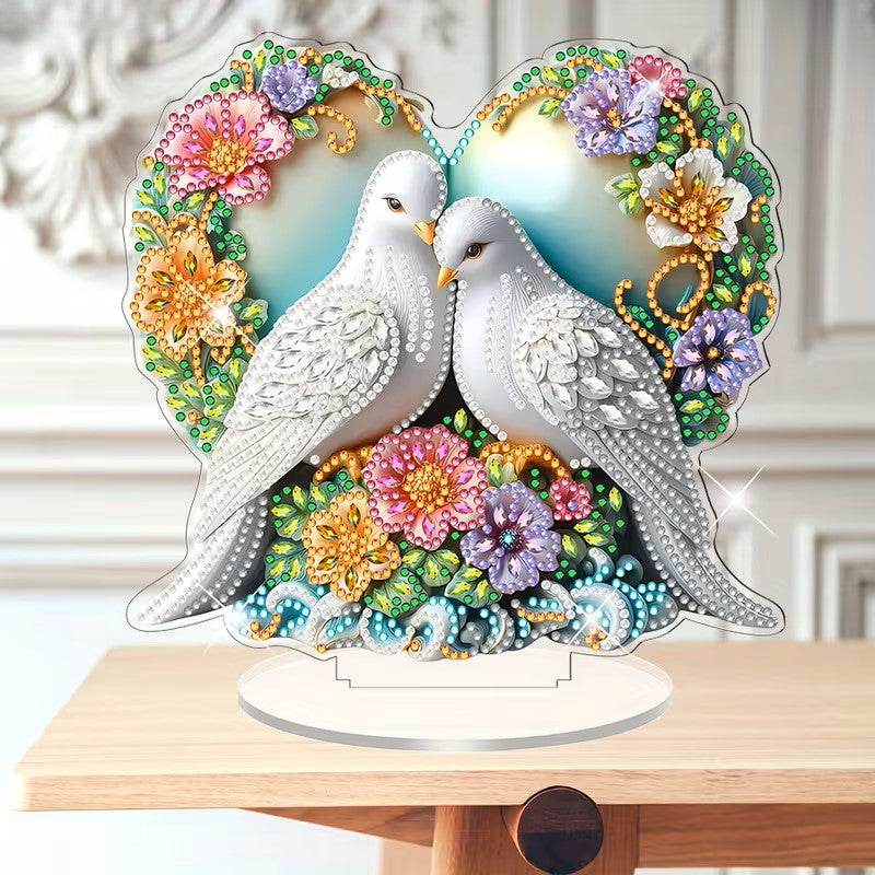 Diamond Painting Ornament - Witte Duiven