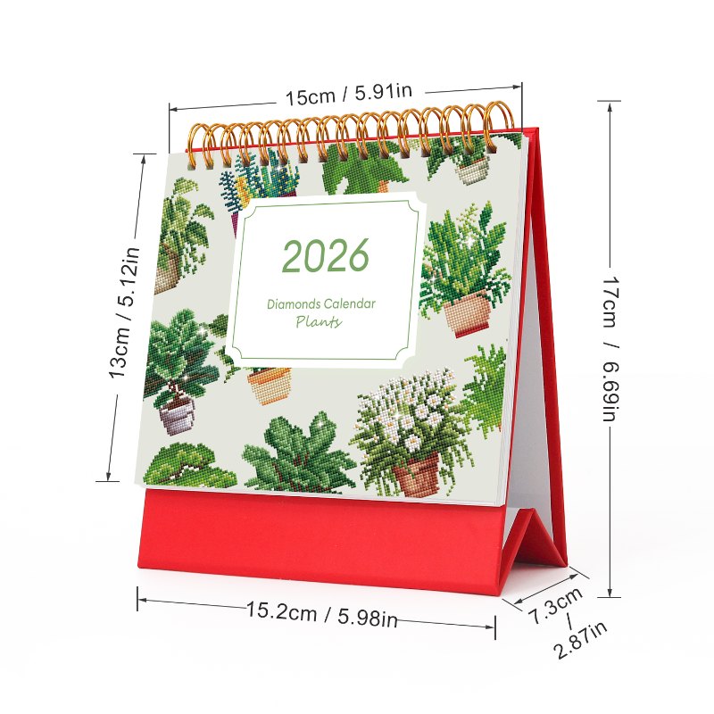2026 Diamond Painting Bureaukalender - Planten Editie