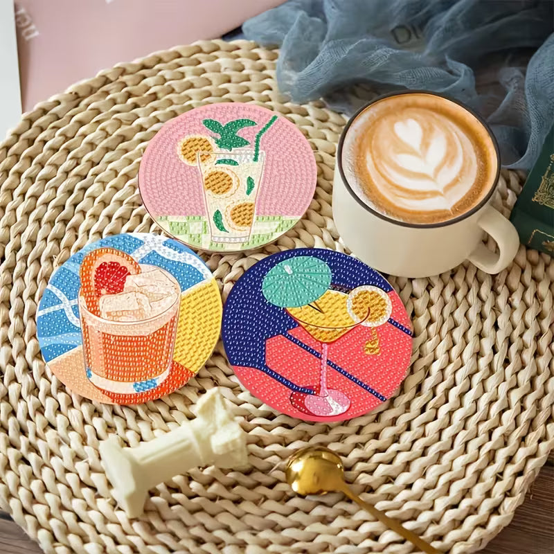 Diamond Painting Cocktail Onderzetters | 8 Stuks