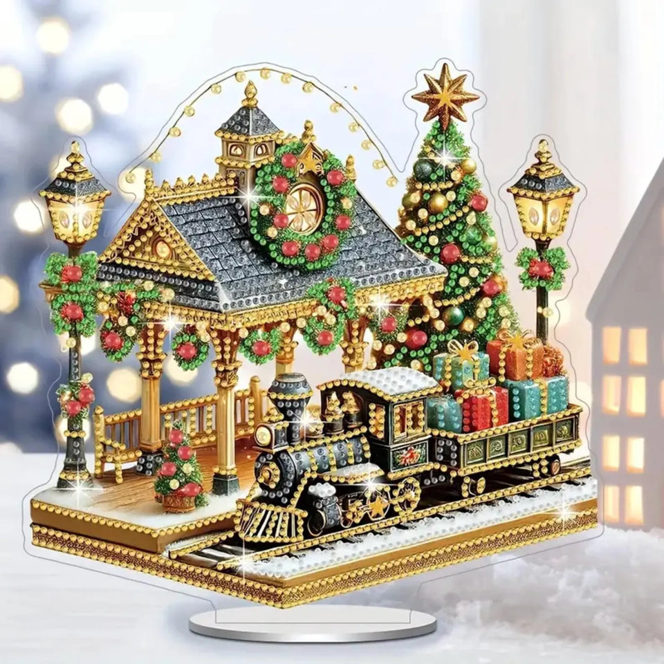 Diamond Painting Ornament - Kersttrein