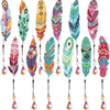 Set van 12 Diamond Painting Boekenleggers | Glinsterende Veren