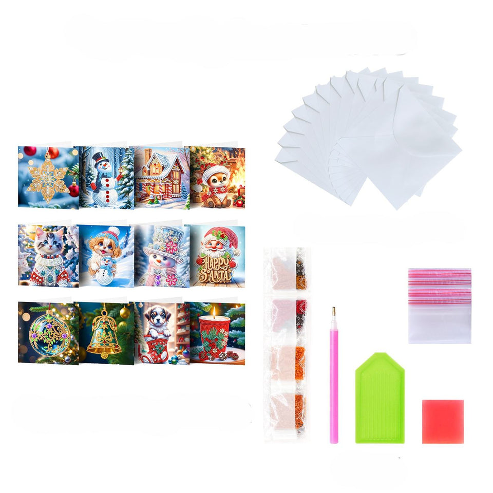 12 Kerstkaarten - Wintervrienden set