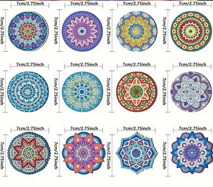 Diamond Painting Magneten - Set van 12 mandala's