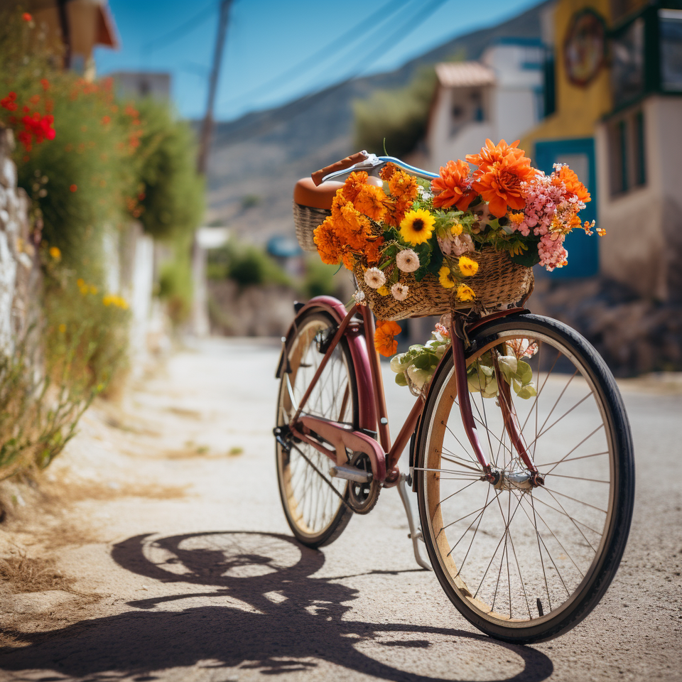 Fiets met bloemen