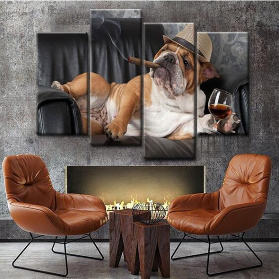 Rokende Engelse Bulldog | 4 Luiken