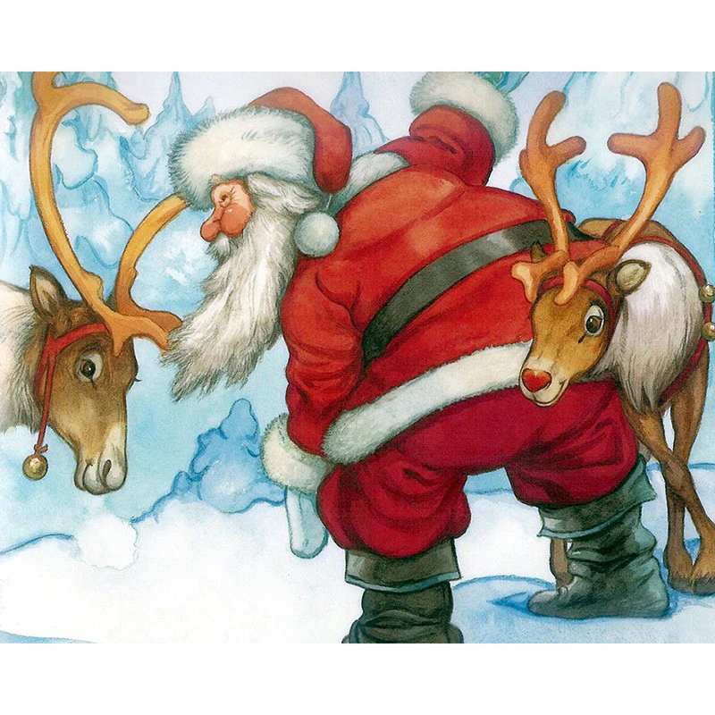 Kerstman & Rendieren | Diamond Painting