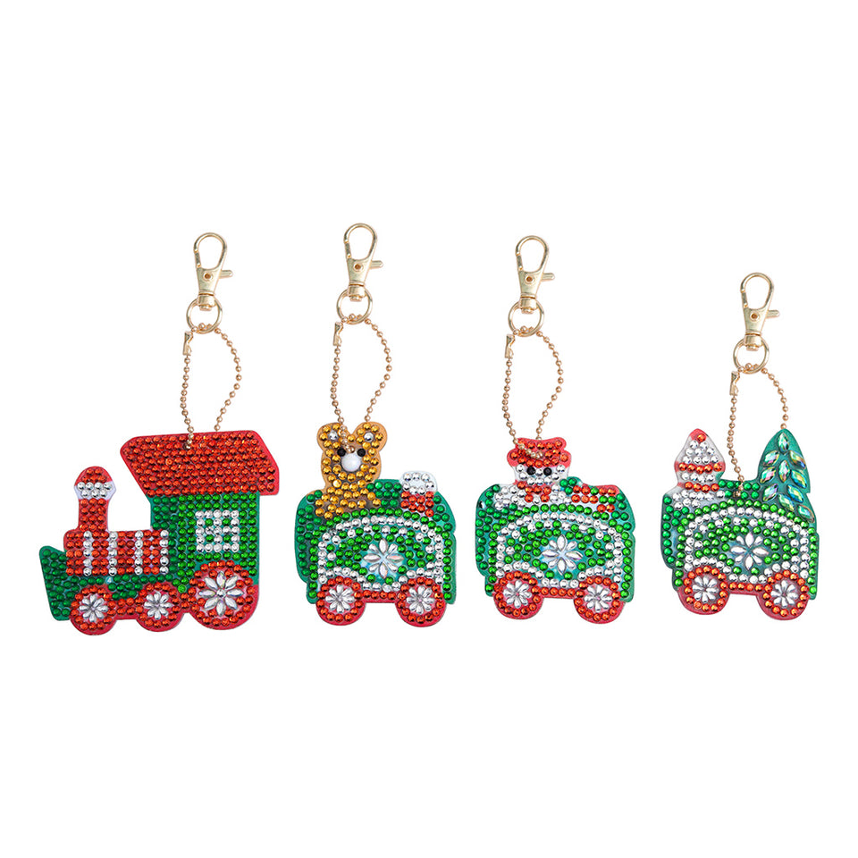 Locomotief Sleutelhangers | 4 Stuks