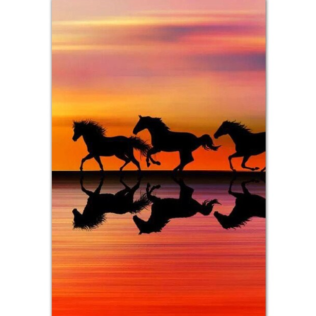 Paarden - Zonsondergang