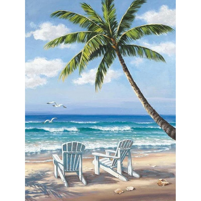 Strand - Palmboom | Diamond Painting