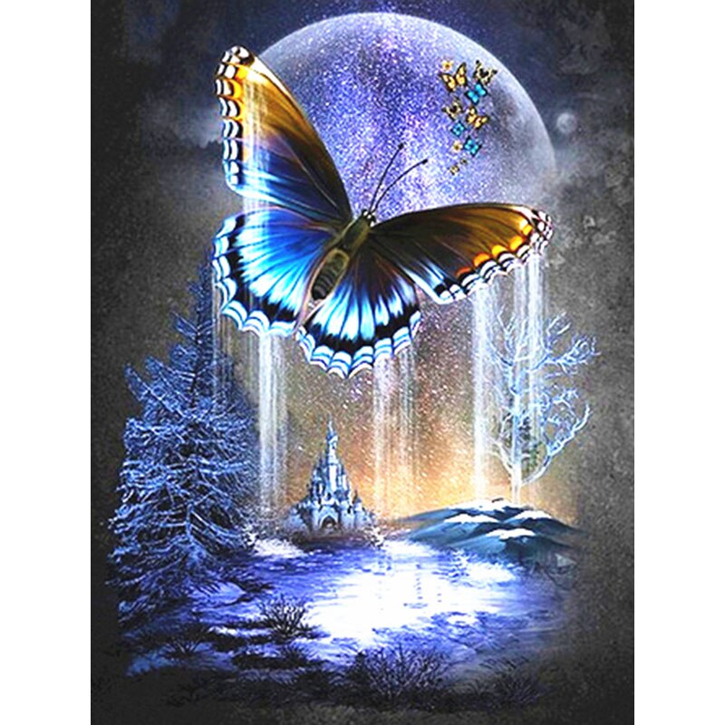 Vlinders Bij Maan | Diamond Painting