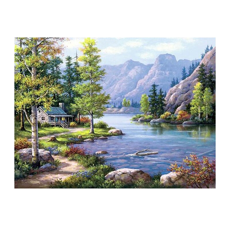 Huisje Aan Meer | Diamond Painting