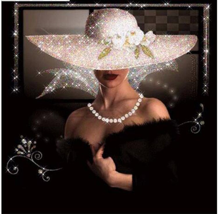 Vrouw Met Hoed | Diamond Painting