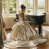 Vrouw Bij Piano | Diamond Painting