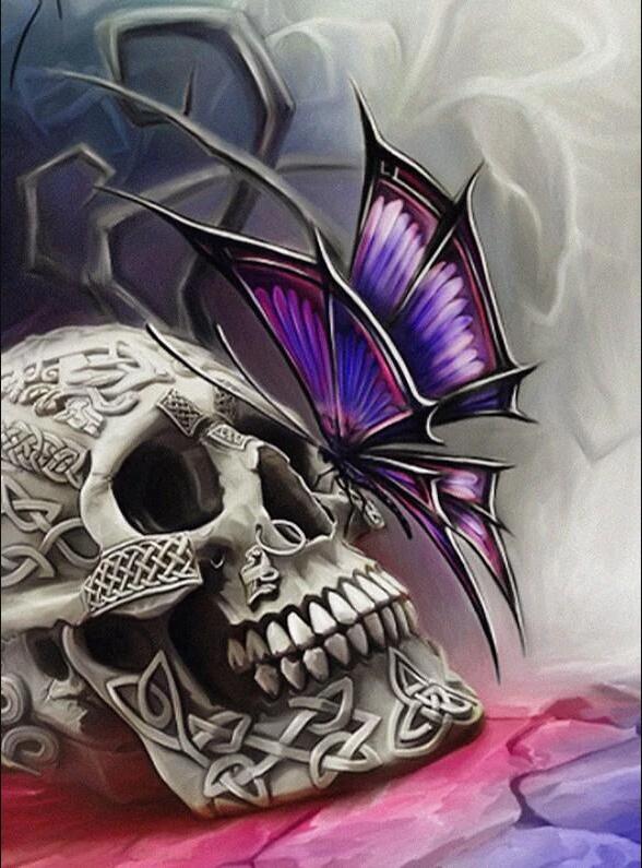 Doodshoofd - Vlinder | Diamond Painting