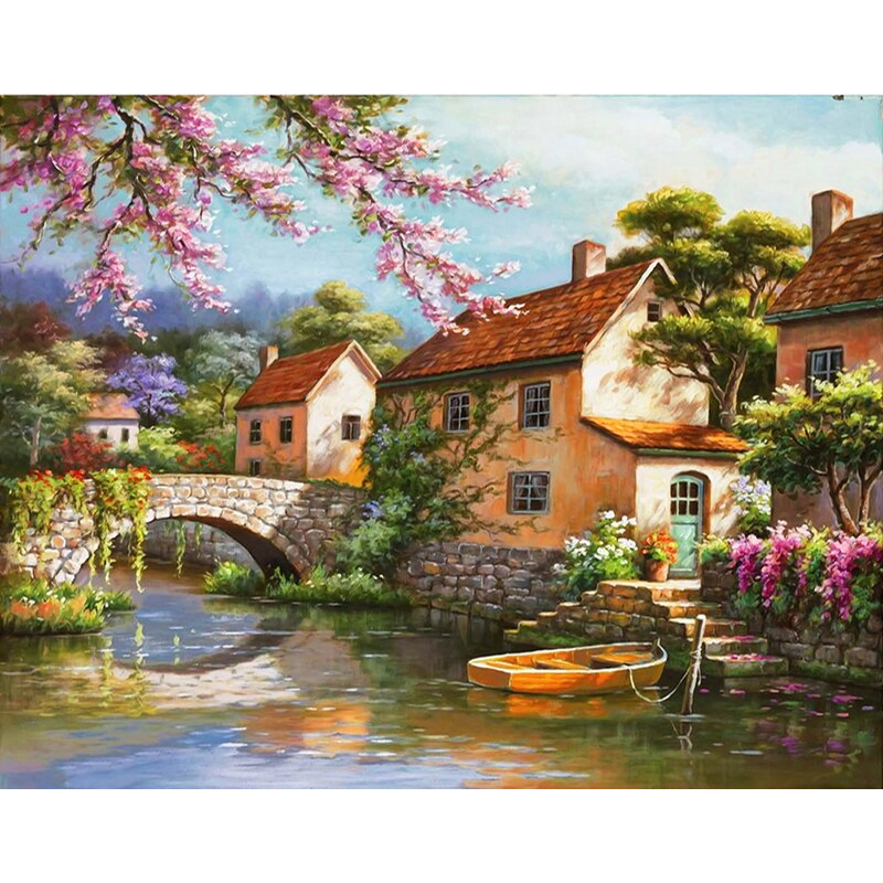 Brug Naar Huisje | Diamond Painting