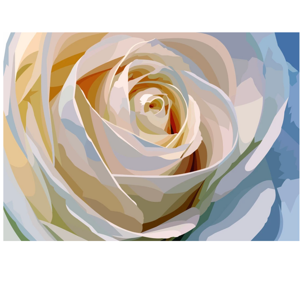 Witte Roos | Exclusieve Diamond Painting