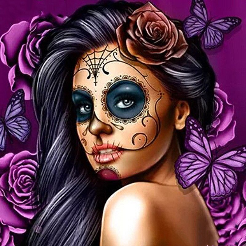 Doodshoofd Vrouw | Diamond Painting