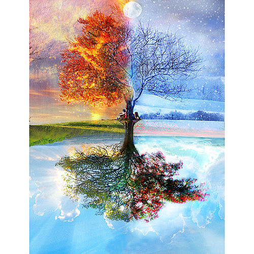 4 Seizoens Boom | Diamond Painting