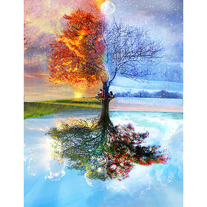 4 Seizoens Boom | Diamond Painting