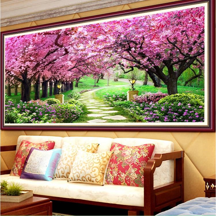 Roze Bomen XL | Diamond Painting