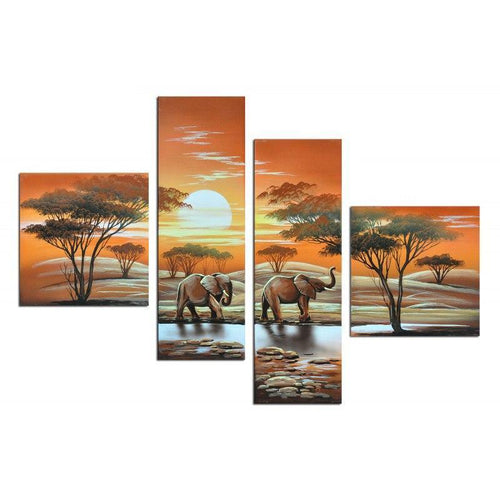 Olifant - Zonsondergang | 4 Luiken