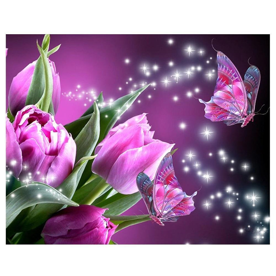 Tulp - Vlinder | Diamond Painting