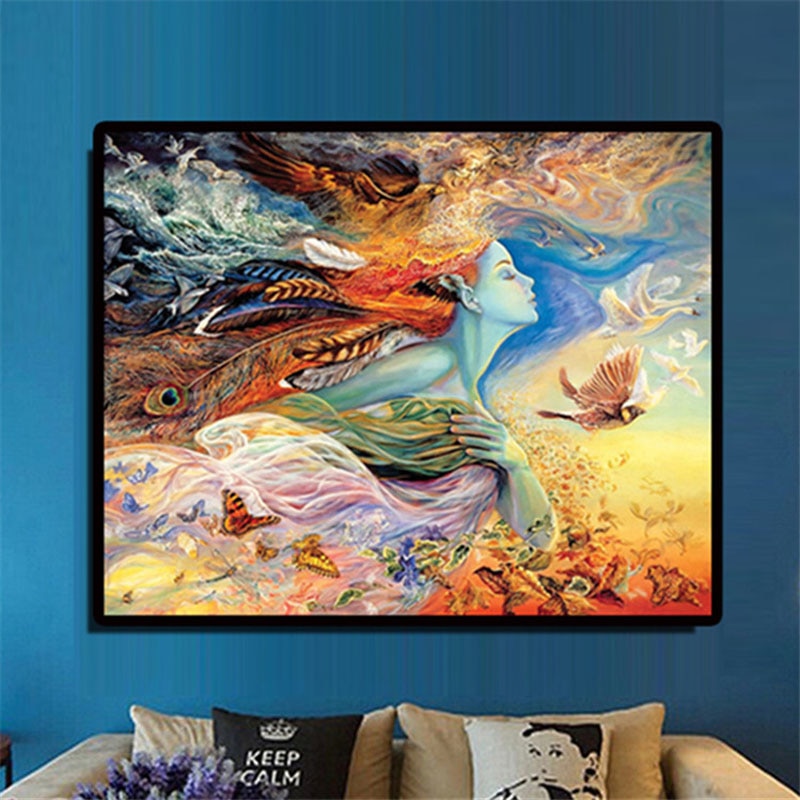 Vrouw - Vogels XL | Diamond Painting