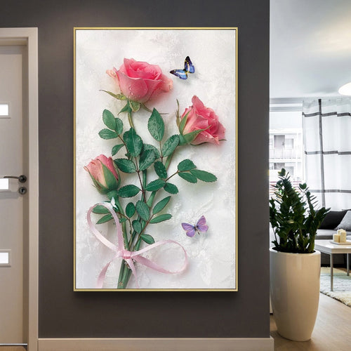 Roos - Vlinder XL | Diamond Painting