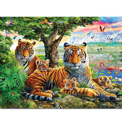 Tijger - Welpjes | Diamond Painting