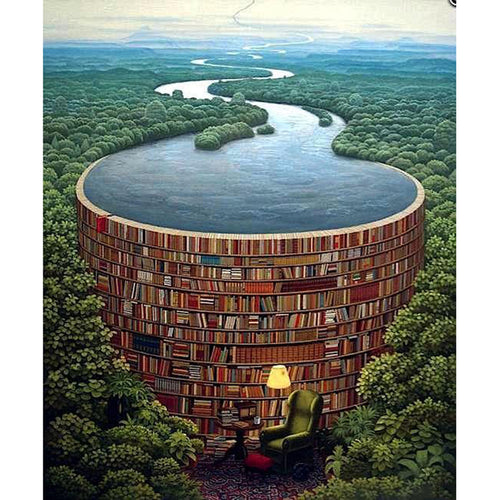 Stuwdam - Bibliotheek | Diamond Painting