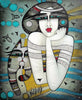 Vrouw & Kat Abstract | Diamond Painting