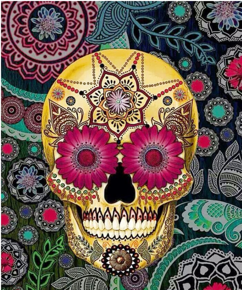 Mandala Doodshoofd | Diamond Painting