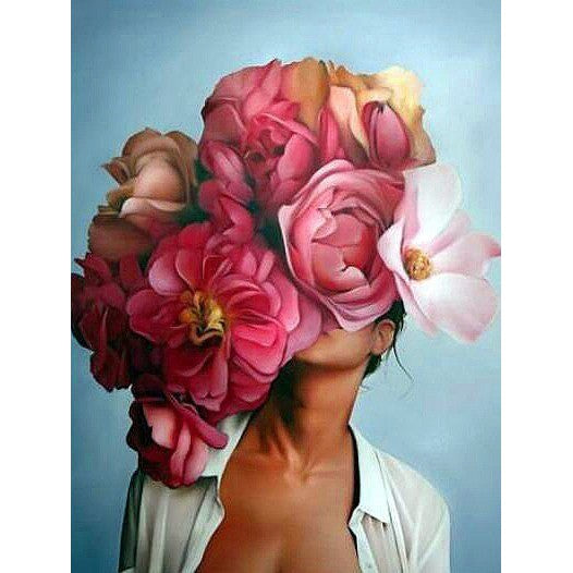 Vrouw - Bloemen | Diamond Painting