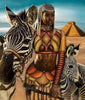 Afrikaanse Vrouw Met Zebras | Diamond Painting